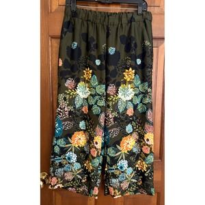 Ann Taylor‎ Cropped Pants Womens Small Petite Tropical Elastic Comfort Waist